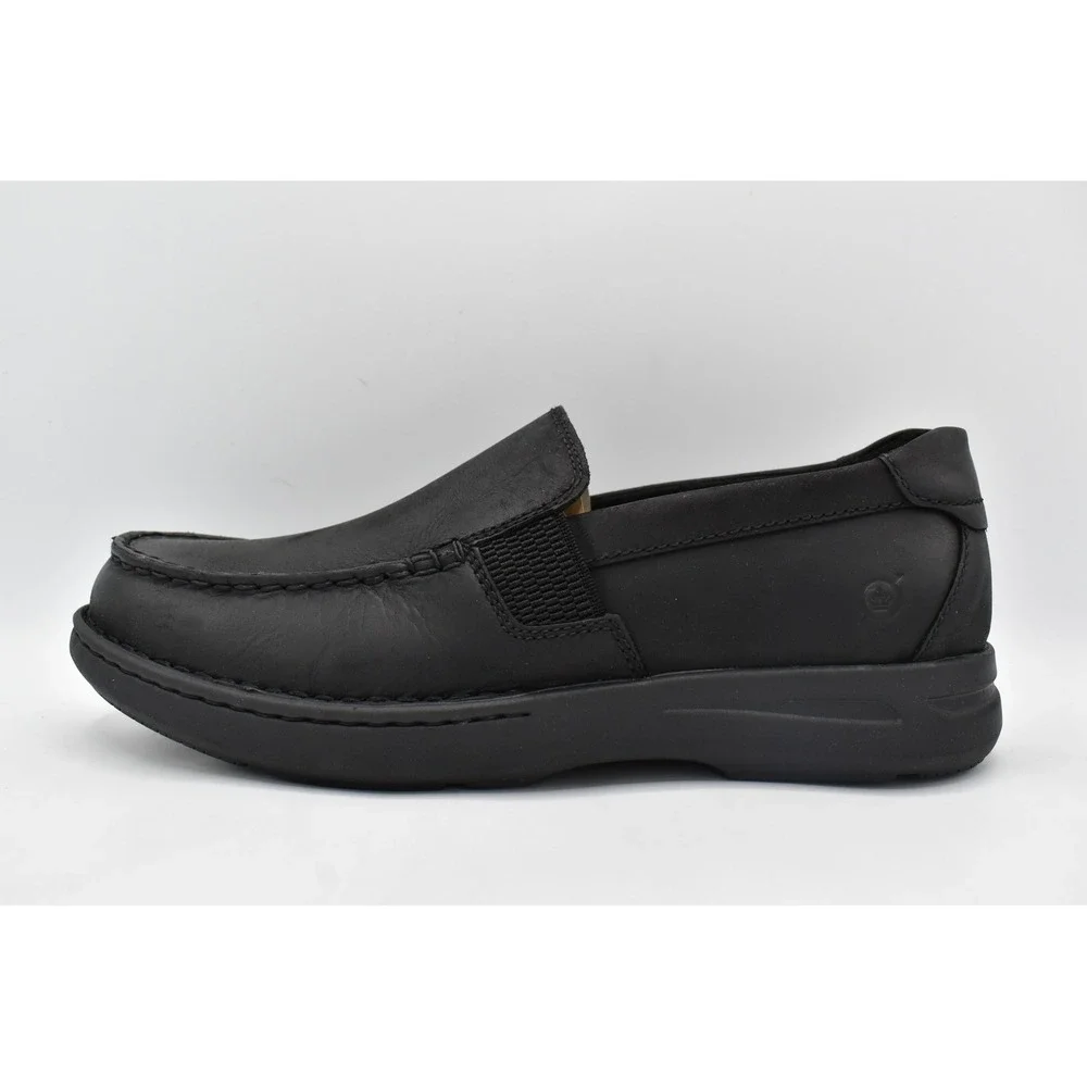 Born Mariner Loafers Mens 9 Black Full Grain Leather Slip On Moc Toe Shoes NEW